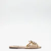 Lurex lace rainbow slides with brooch detailing
