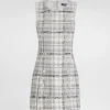 Lurex raschel tweed A-line minidress with DG-branded buttons