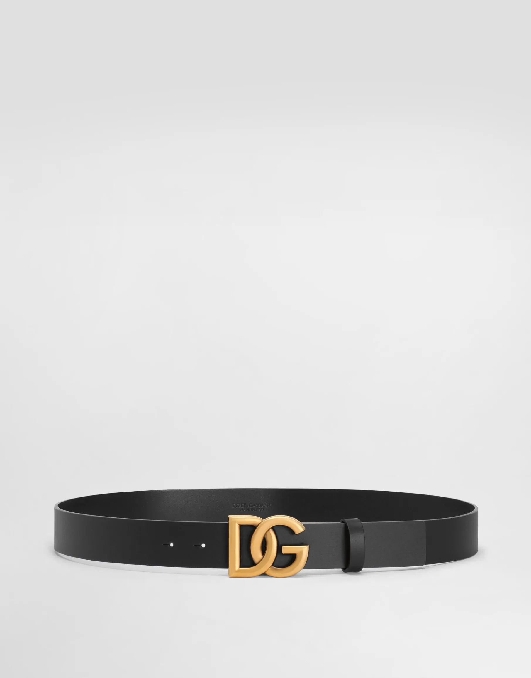 Lux leather belt with crossover DG logo buckle