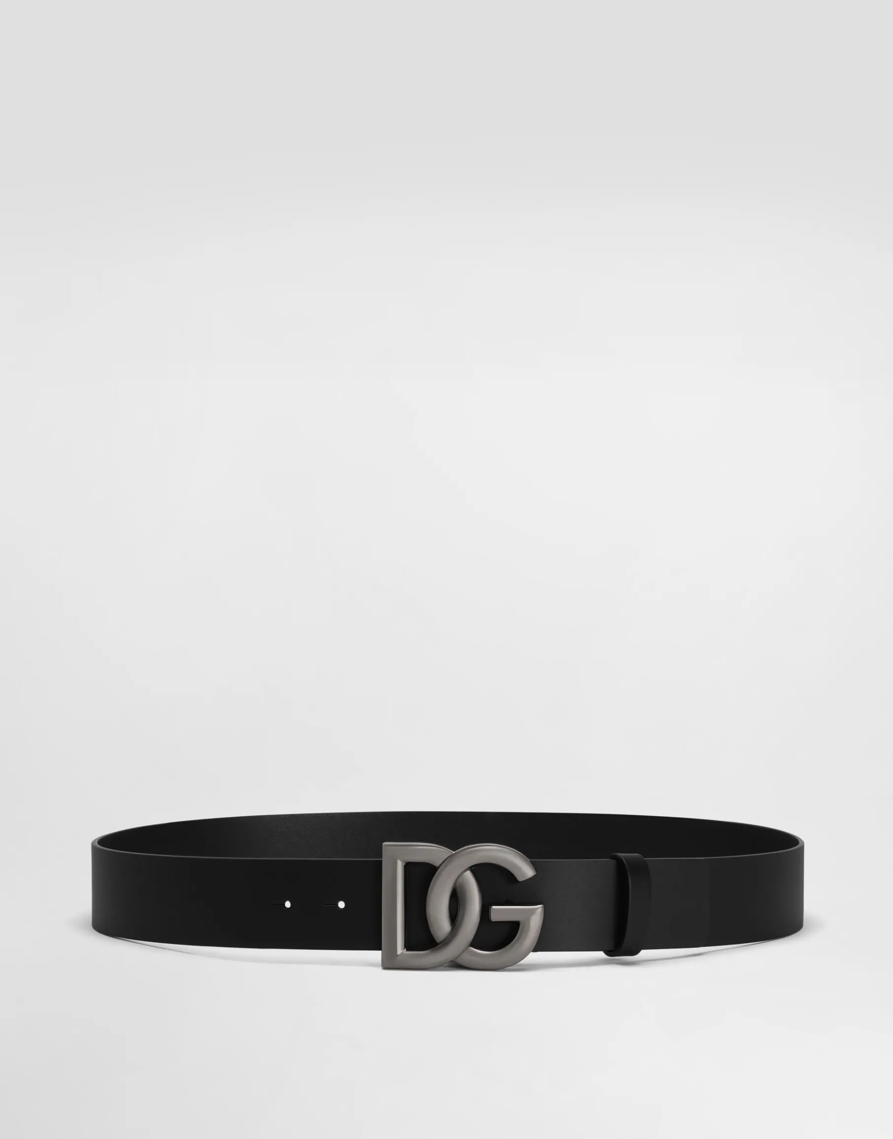 Lux leather belt with crossover DG logo buckle