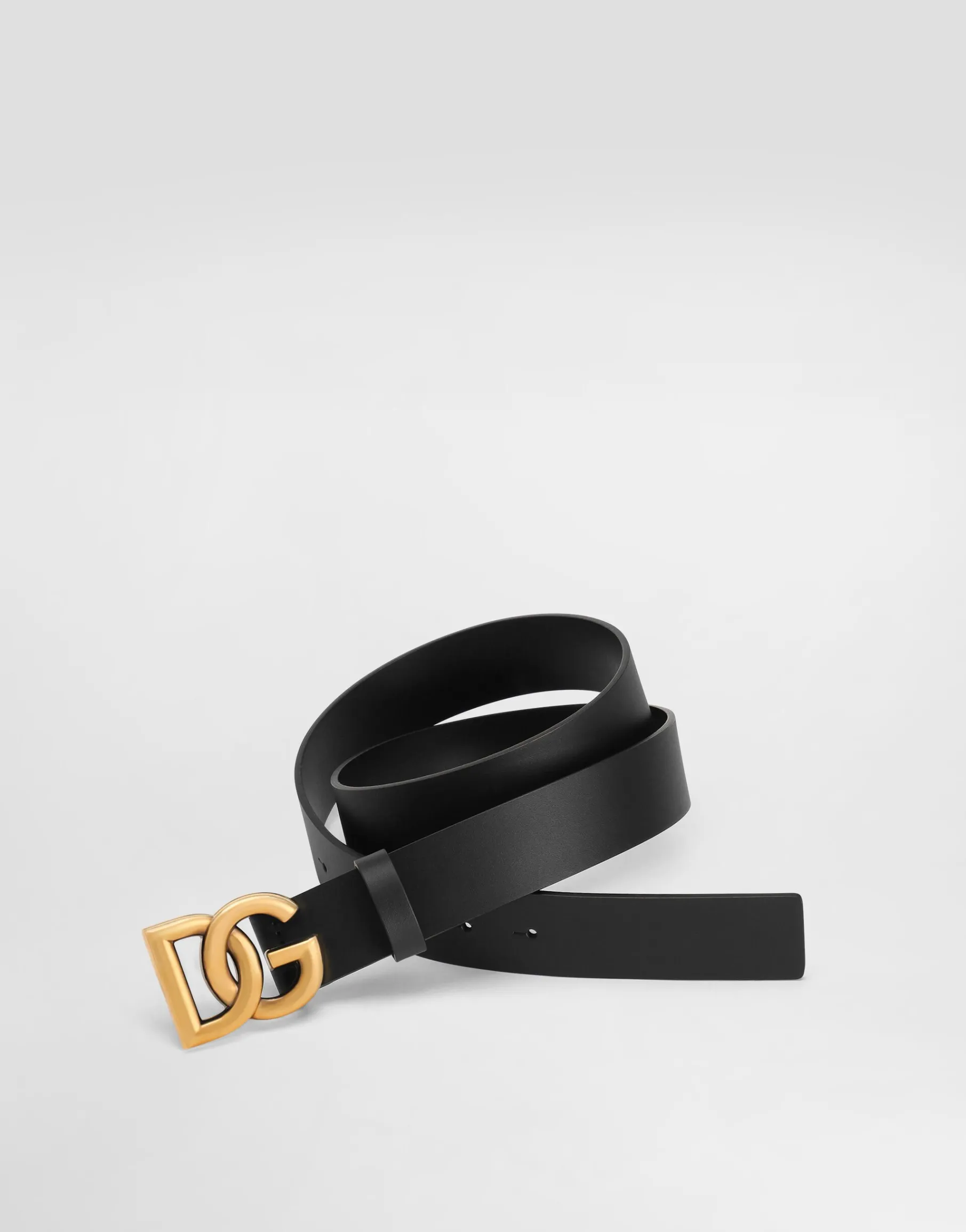 Lux leather belt with crossover DG logo buckle