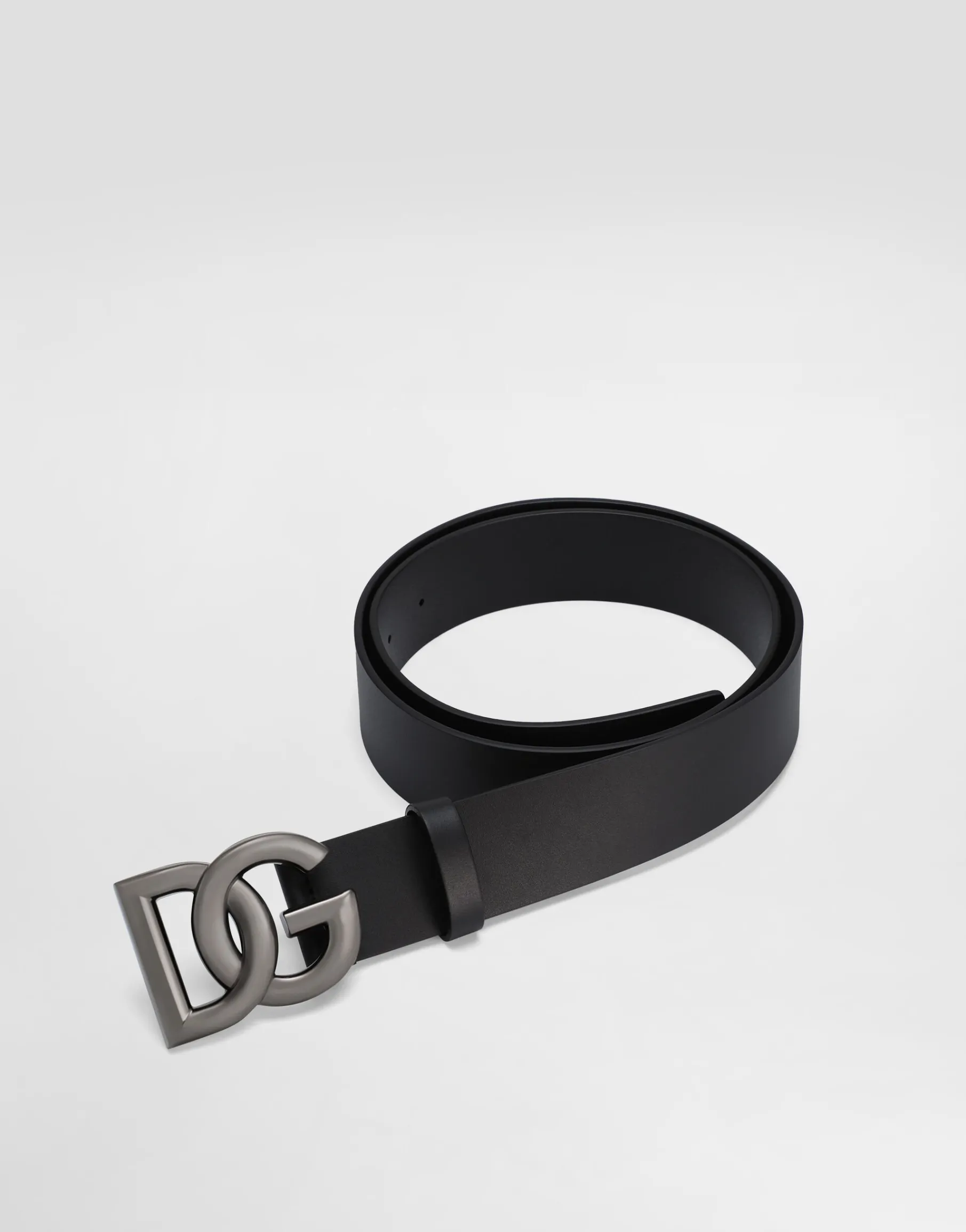 Lux leather belt with crossover DG logo buckle