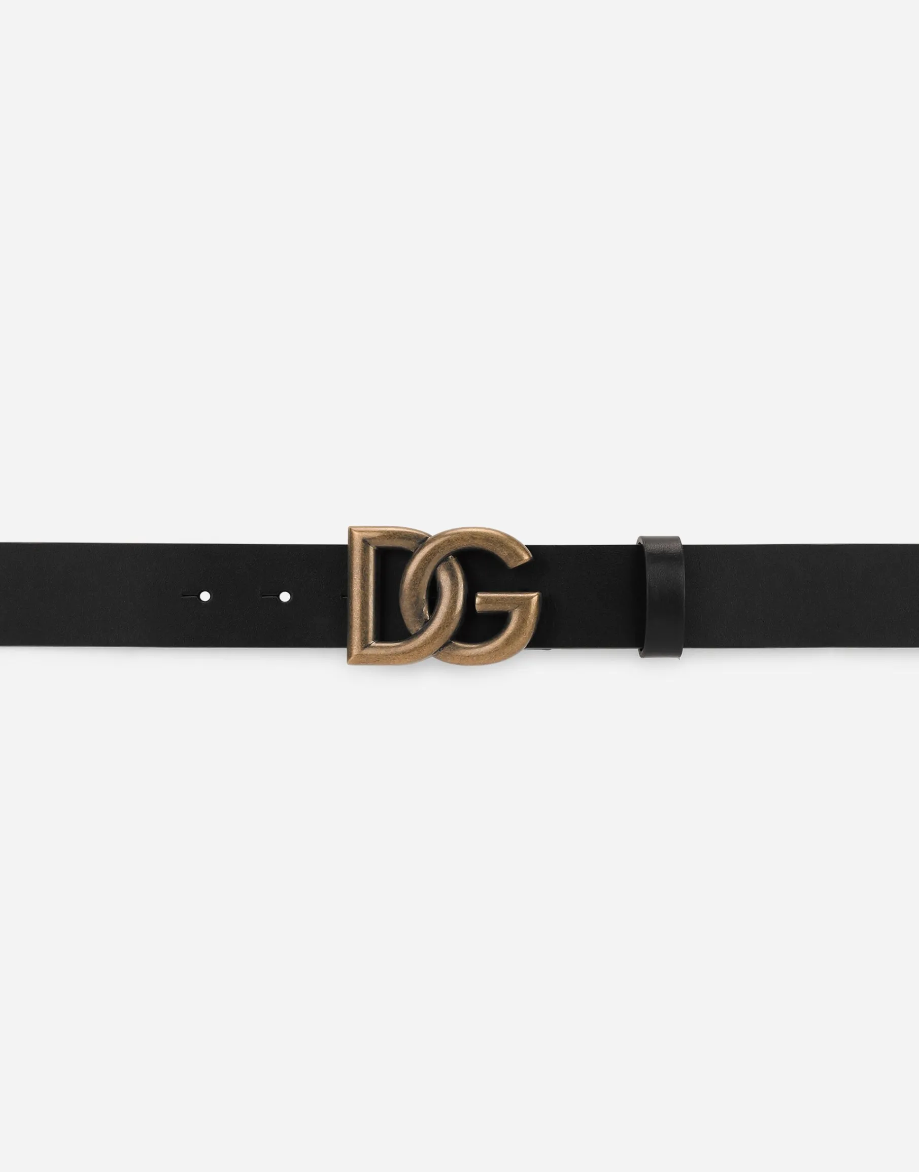 Lux leather belt with crossover DG logo buckle