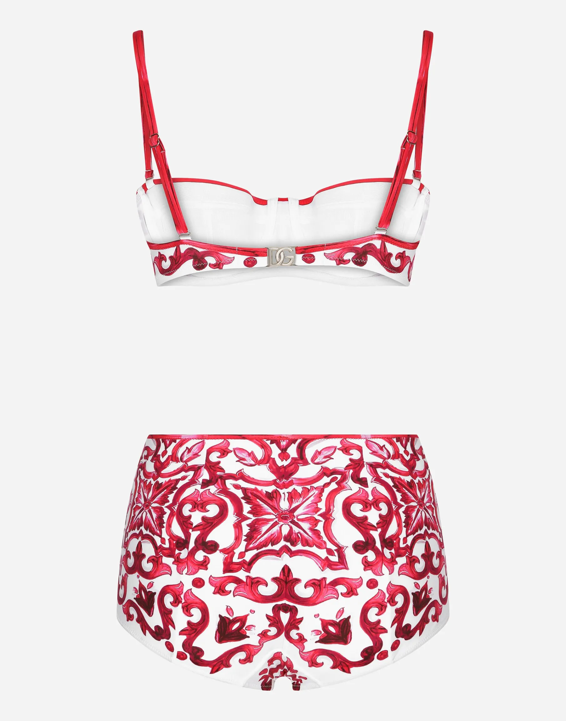 Majolica print balconette bikini top and bottoms