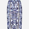 Majolica print midi skirt