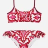Majolica-print bikini