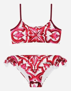 Majolica-print bikini