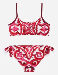 Majolica-print bikini