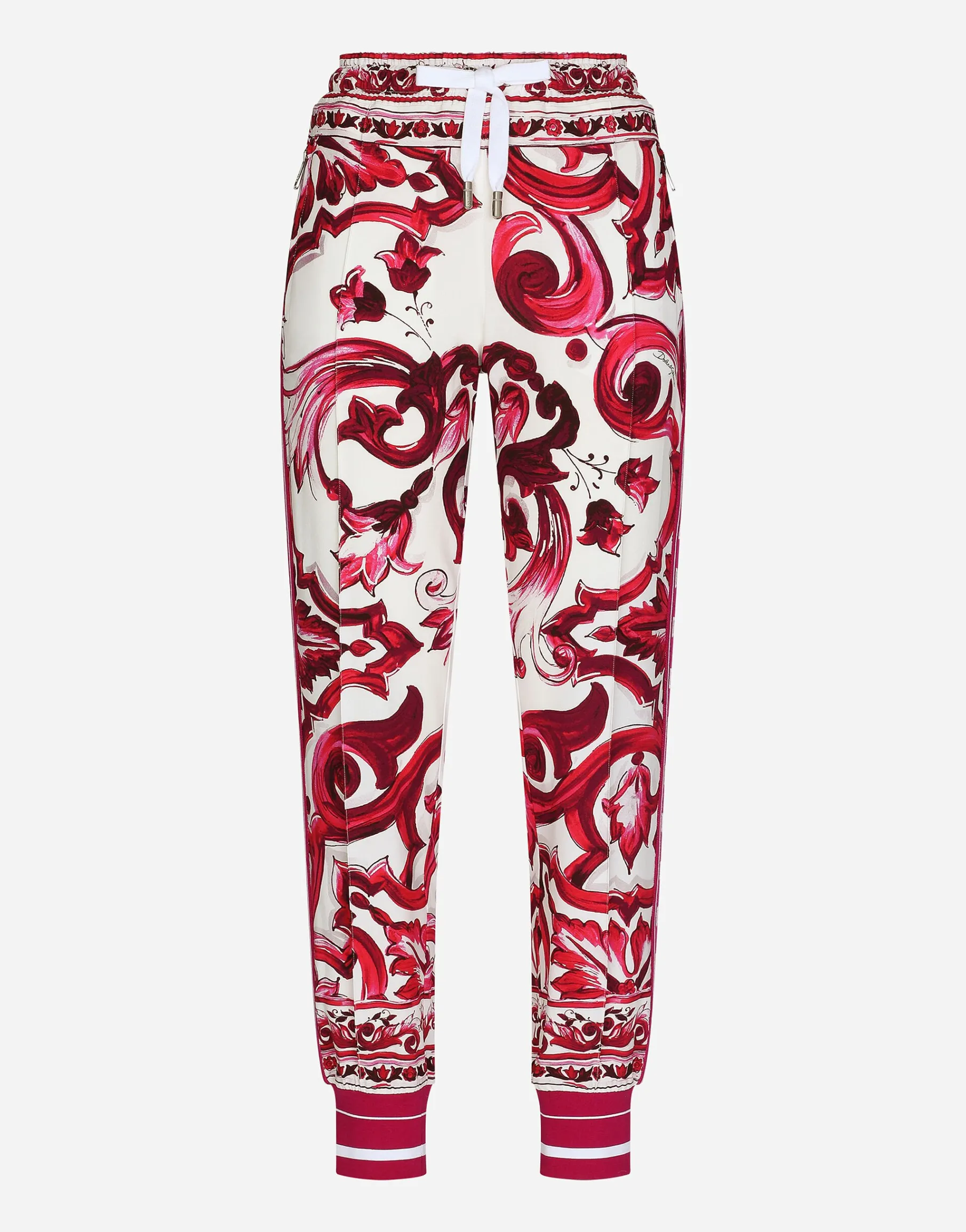 Majolica-print cady jogging pants
