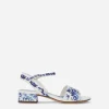 Majolica-print calfskin sandals