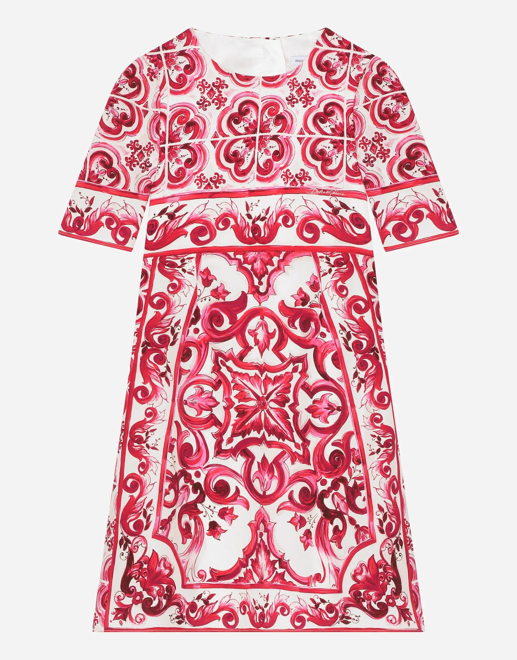 Majolica-print charmeuse midi dress