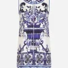 Majolica-print charmeuse top
