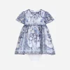 Majolica-print chiffon midi dress