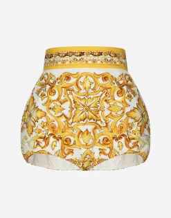 Majolica-print cotton poplin balloon culottes
