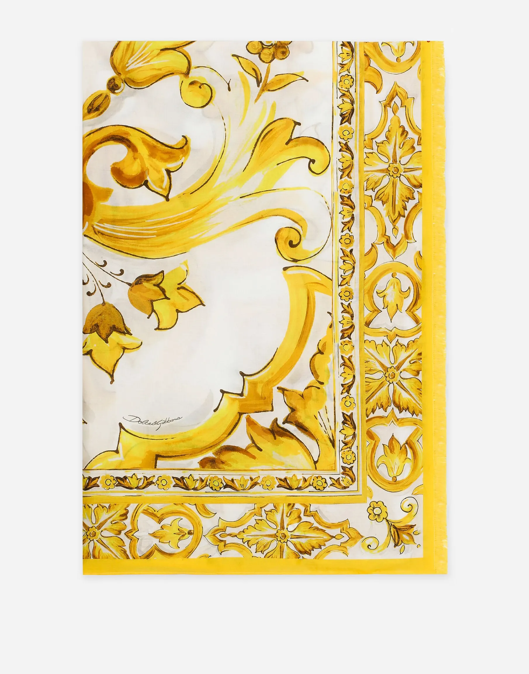 Majolica-print cotton sarong (110x190)