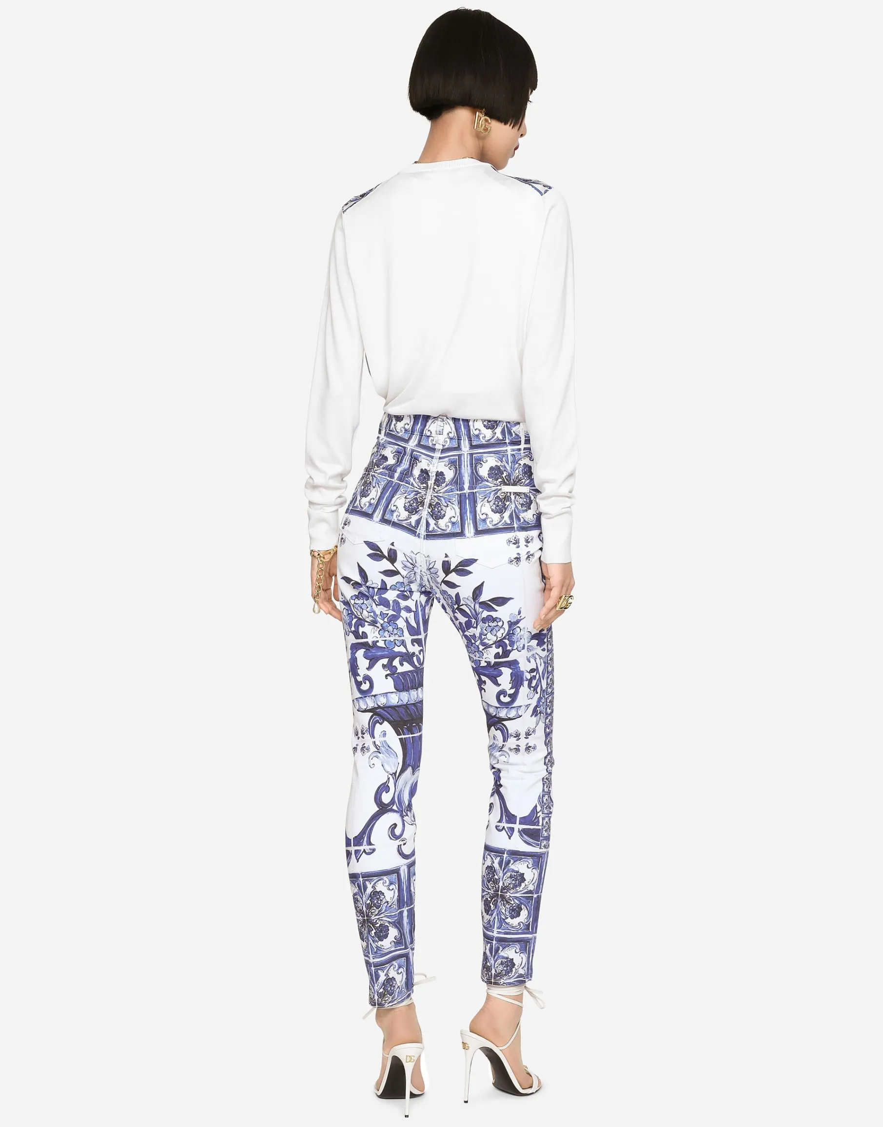 Majolica-print Grace jeans