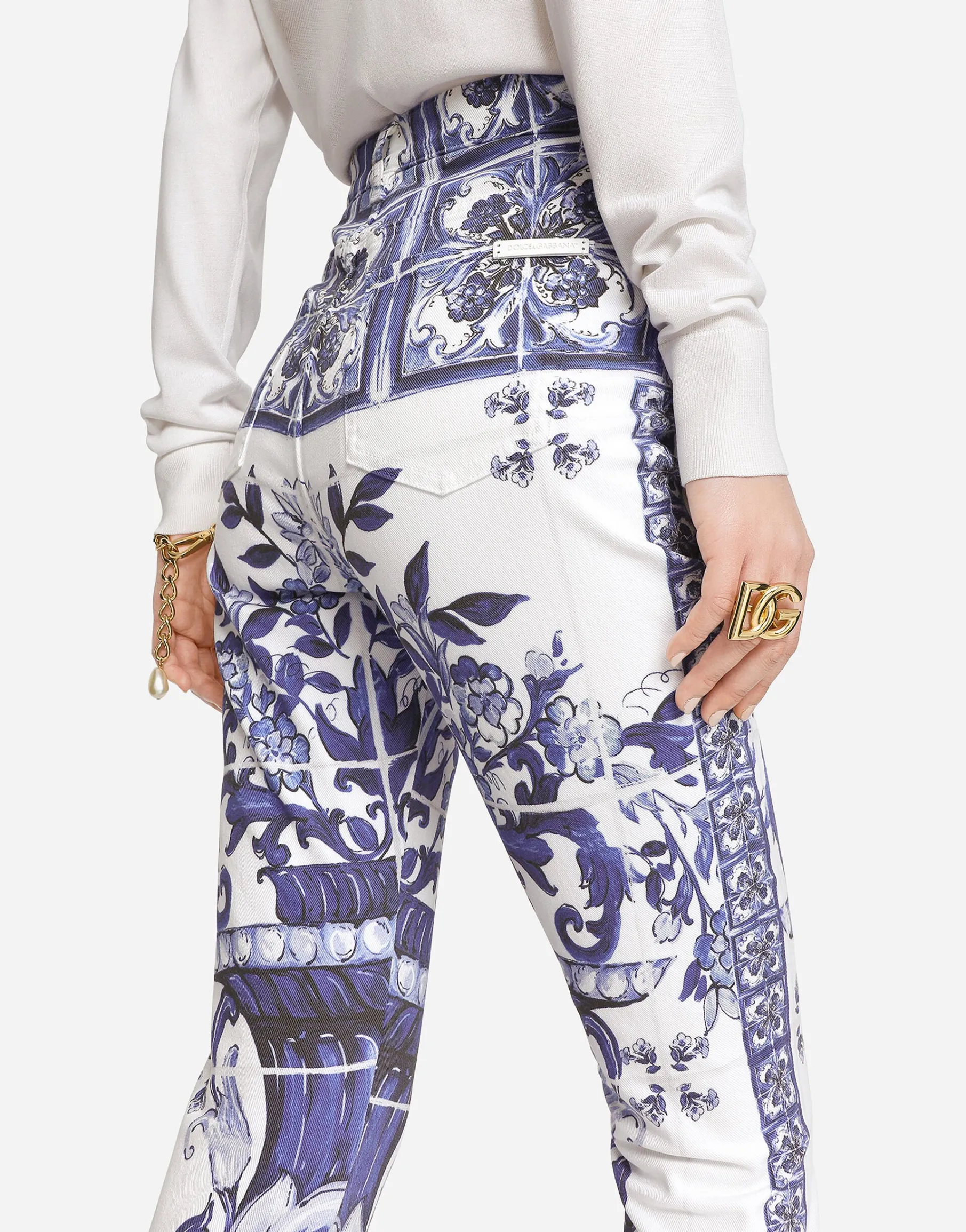 Majolica-print Grace jeans