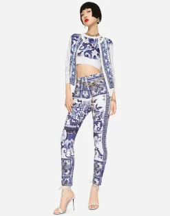 Majolica-print Grace jeans