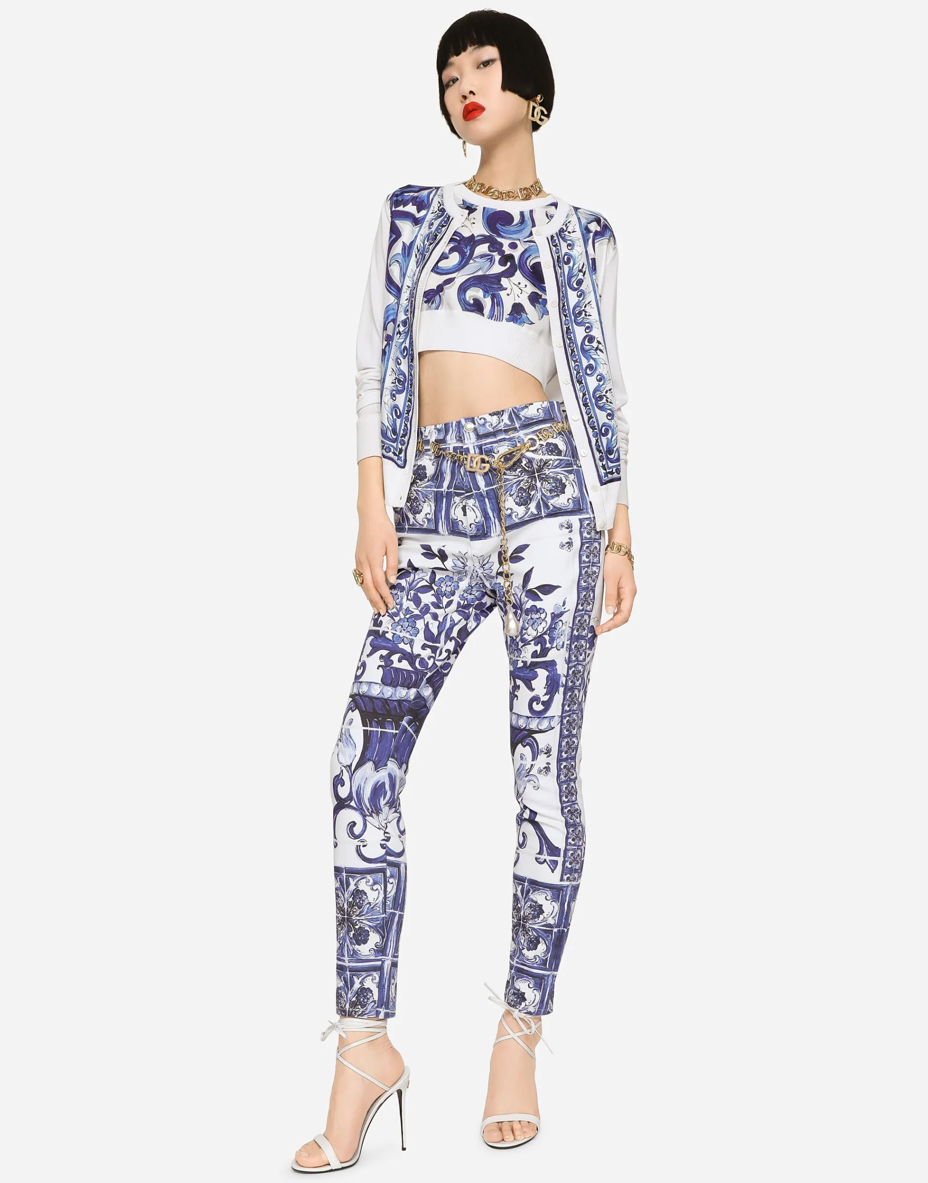 Majolica-print Grace jeans
