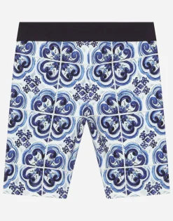 Majolica-print interlock cycling shorts