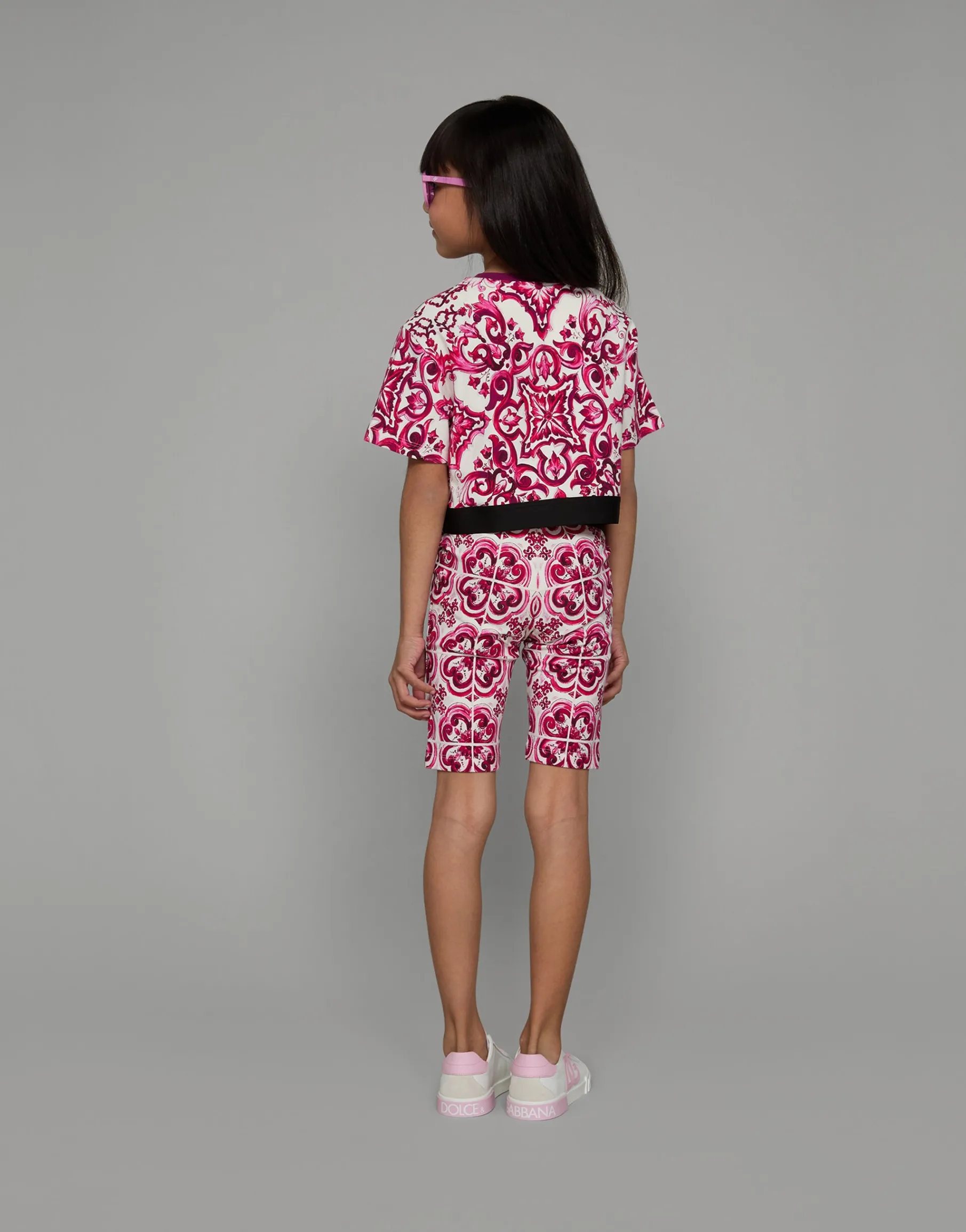 Majolica-print interlock cycling shorts