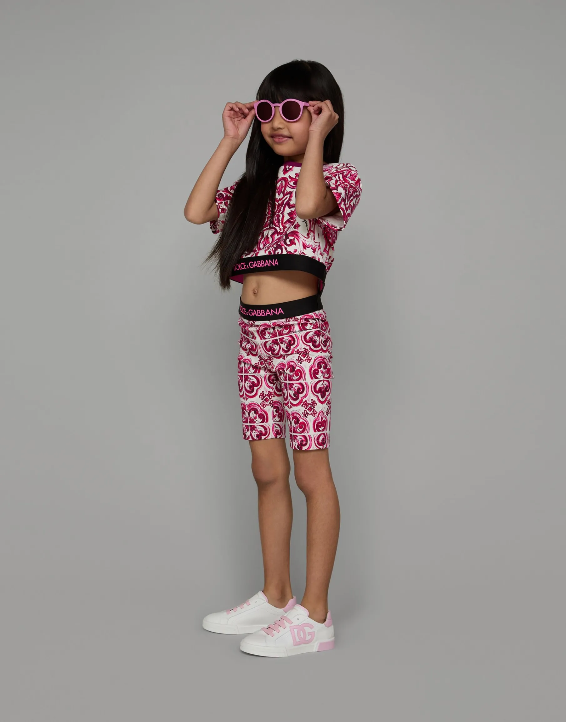 Majolica-print interlock cycling shorts