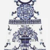 Majolica-print interlock dress