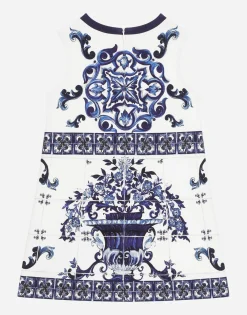 Majolica-print interlock dress