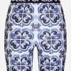 Majolica-print jersey cycling shorts