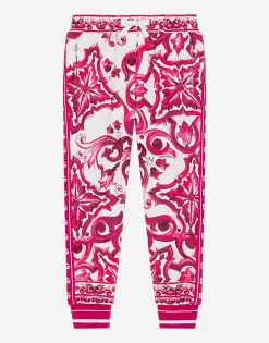 Majolica-print jersey jogging pants