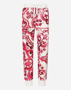 Majolica-print jersey jogging pants