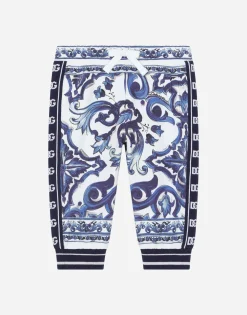 Majolica-print jersey jogging pants