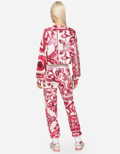 Majolica-print jersey jogging pants