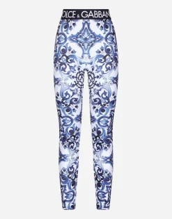 Majolica-print jersey leggings