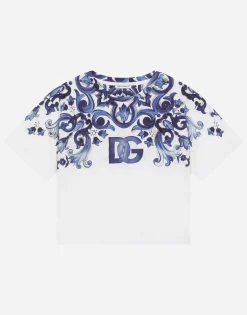 Majolica-print jersey T-shirt