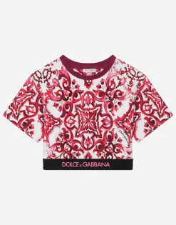 Majolica-print jersey T-shirt