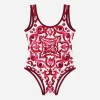 Majolica-print one-piece swimsuit