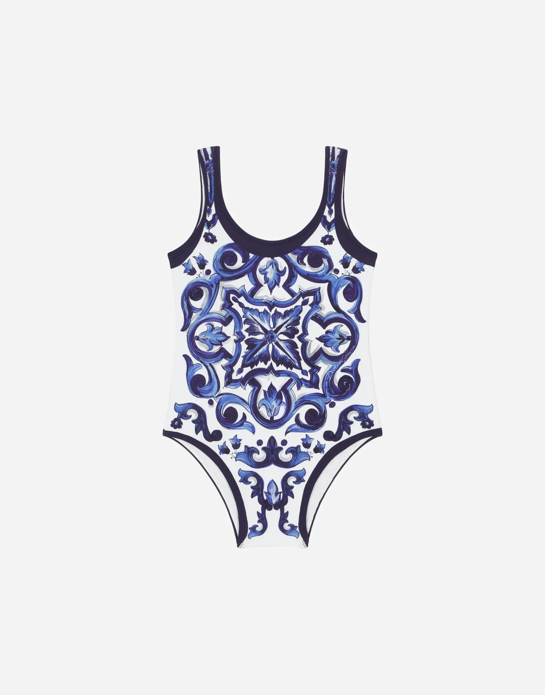 Majolica-print one-piece swimsuit