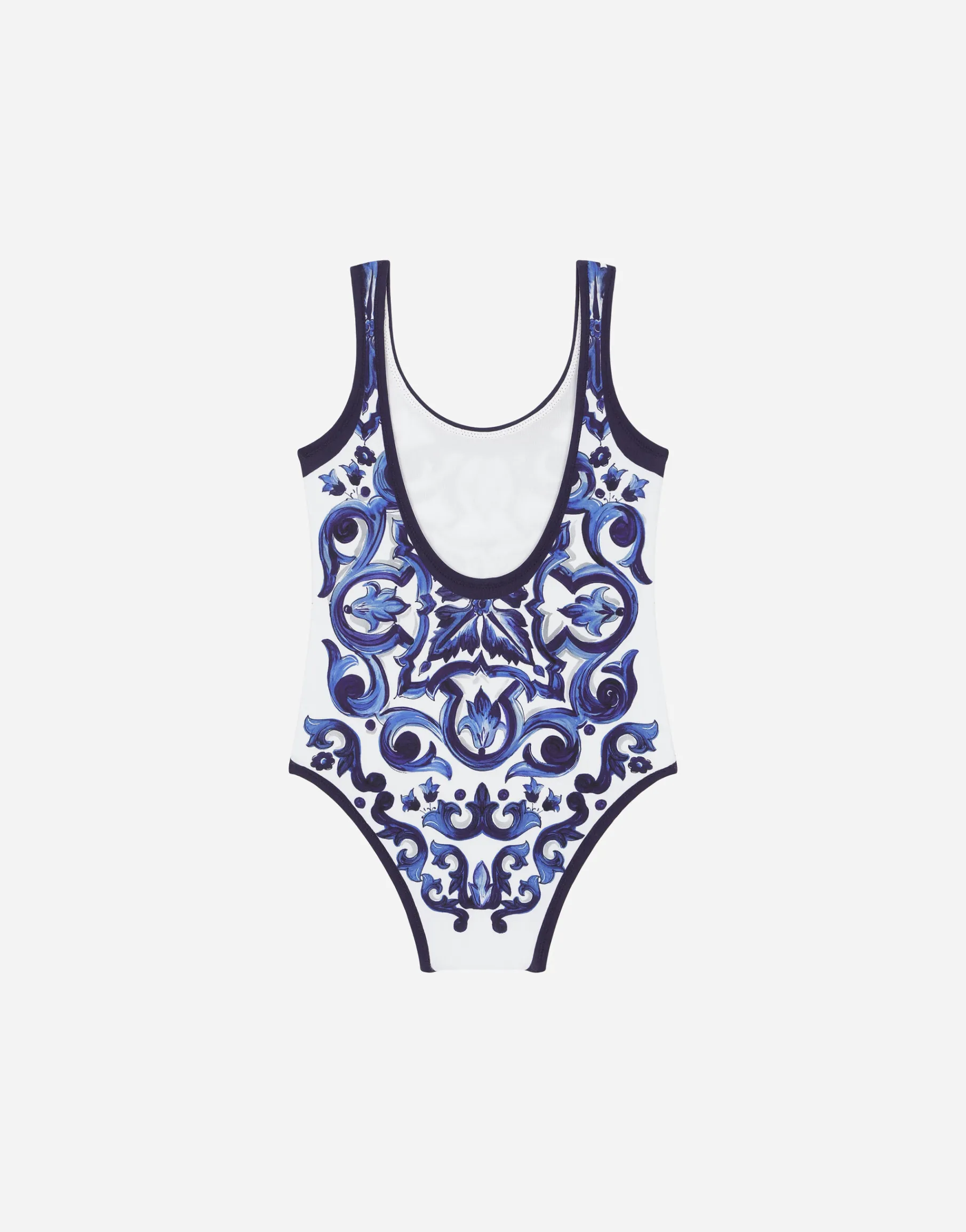 Majolica-print one-piece swimsuit