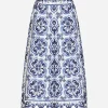 Majolica-print poplin culottes