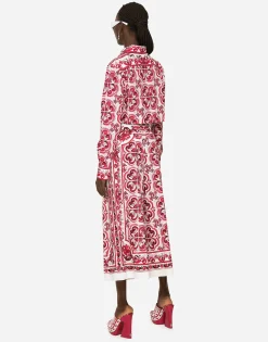 Majolica-print poplin culottes