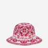 Majolica-print poplin hat