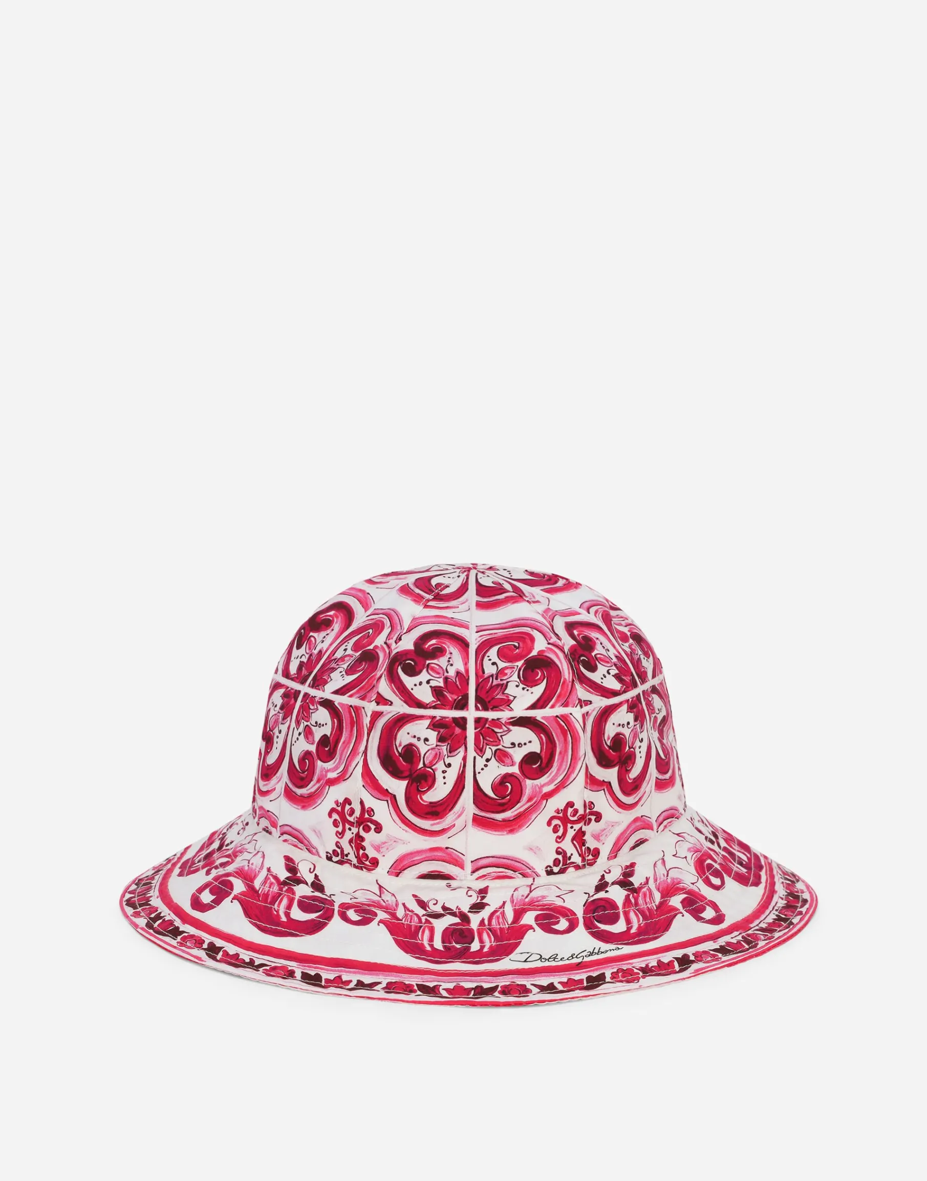 Majolica-print poplin hat