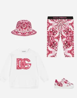 Majolica-print poplin hat