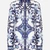Majolica-print poplin shirt