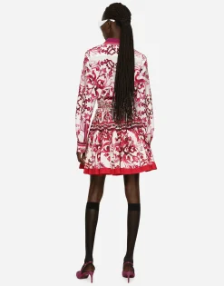 Majolica-print poplin shirt