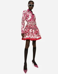 Majolica-print poplin shirt