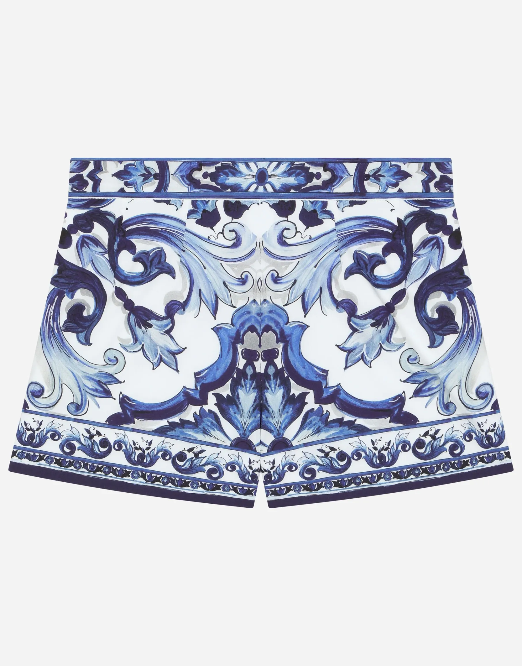 Majolica-print poplin shorts