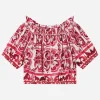 Majolica-print poplin top