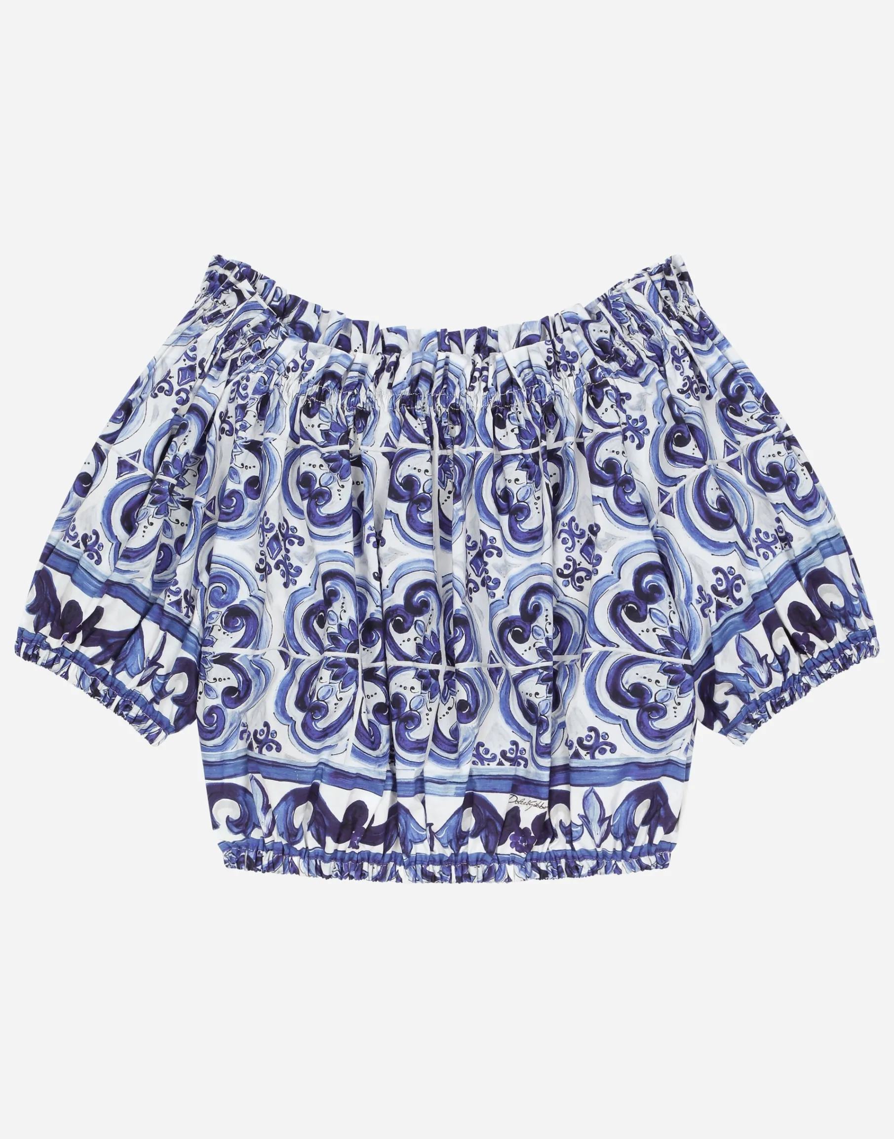 Majolica-print poplin top